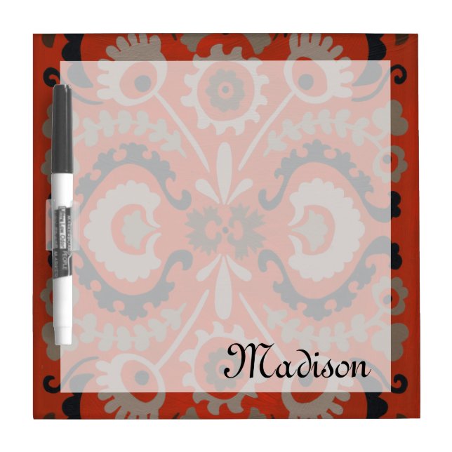 Add Your Name | Cinnabar Suzani I Dry-Erase Board (Front)