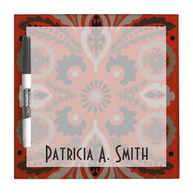 Add Your Name | Cinnabar Suzani II Dry-Erase Board (Front)