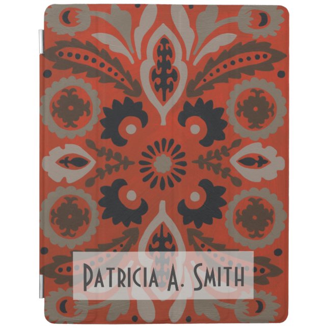 Add Your Name | Cinnabar Suzani II iPad Smart Cover (Front)