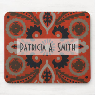 Add Your Name Cinnabar Suzani II Mouse Pad
