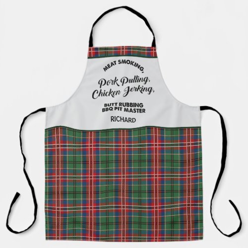 Add Your Name Clan MacCulloch Tartan Plaid Pattern Apron