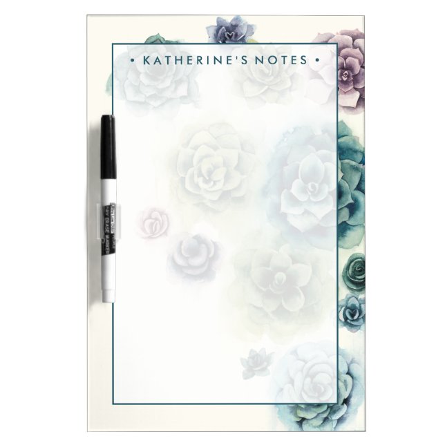 Add Your Name | Cluster of Succulents Dry-Erase Board (Front)