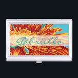 Add Your Name | Color Bursts I Business Card Holder<br><div class="desc">Floral</div>