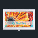 Add Your Name | Color Bursts II Business Card Holder<br><div class="desc">Floral</div>