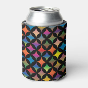 Add Your Name Colorful Diamonds on Black Can Cooler
