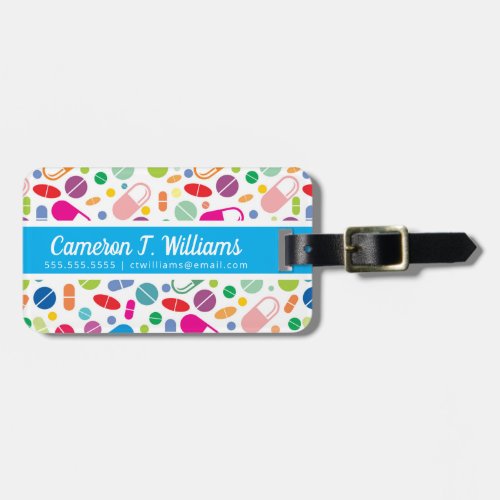 Add Your Name  Colorful Neon Drug Pattern Luggage Tag