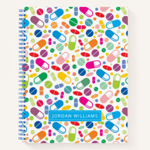 Add Your Name Colorful Neon Drug Pattern Notebook