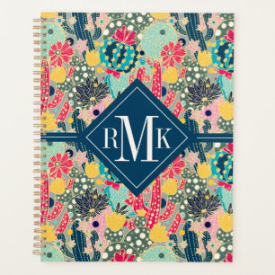 Add Your Name   Colorful Polka Dot Cactus Pattern Planner