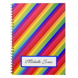 Add Your Name Colorful Rainbow Design Homeschool  Notebook