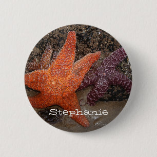 Add Your Name: Colorful Starfish/Sea Star Photo 1 Button