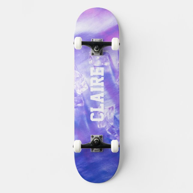 Add Your Name Cool Ice Purple Skateboard (Front)