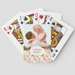 Add Your Name | Coral With Shells &amp; Crabs Pattern Poker Cards