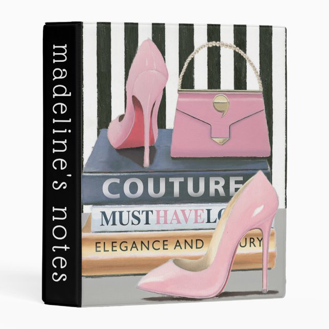 Add Your Name | Couture Stripes - Shoes & Bag Mini Binder (Front/Spine)