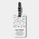Add Your Name | Cute Cartoon Llama Pattern Luggage Tag