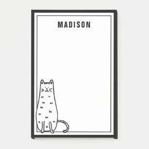Add Your Name Cute Kitty Cat Post-it Notes