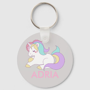 Add Your Name Cute Magical Unicorn Personalised Keychain