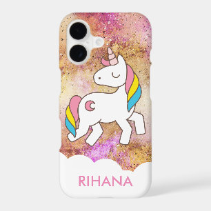 Add Your Name Cute Magical Unicorn Personalized iPhone 17 Case
