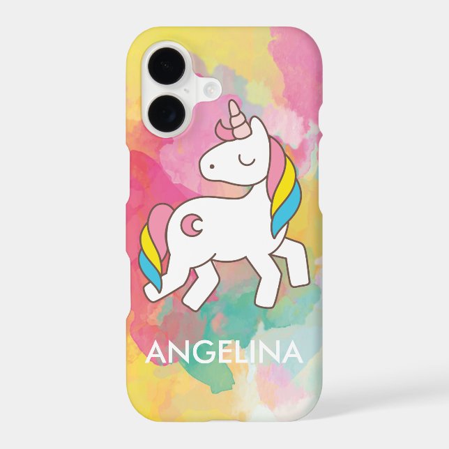 Add Your Name Cute Magical Unicorn Personalized Case-Mate iPhone Case (Back)