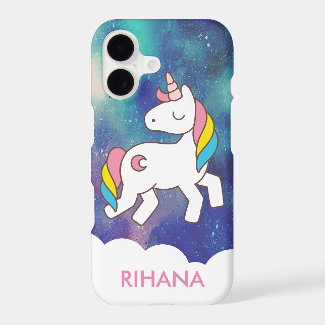 Add Your Name Cute Magical Unicorn Personalized Case-Mate iPhone Case (Back)