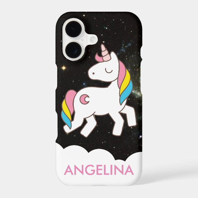 Add Your Name Cute Magical Unicorn Personalized Case-Mate iPhone Case (Back)