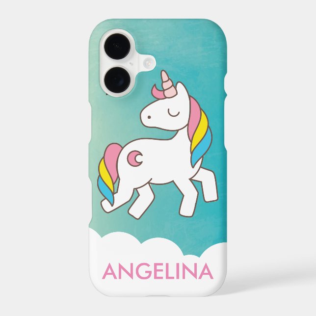 Add Your Name Cute Magical Unicorn Personalized Case-Mate iPhone Case (Back)