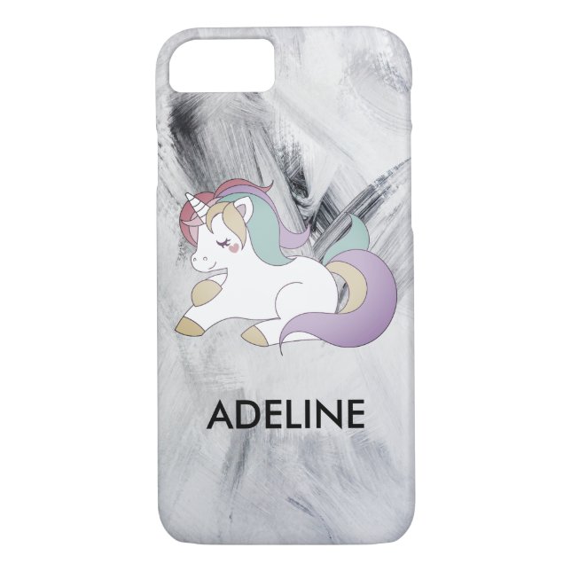 Add Your Name Cute Magical Unicorn Personalized Case-Mate iPhone Case (Back)