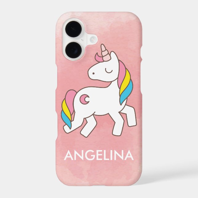 Add Your Name Cute Magical Unicorn Personalized Case-Mate iPhone Case (Back)