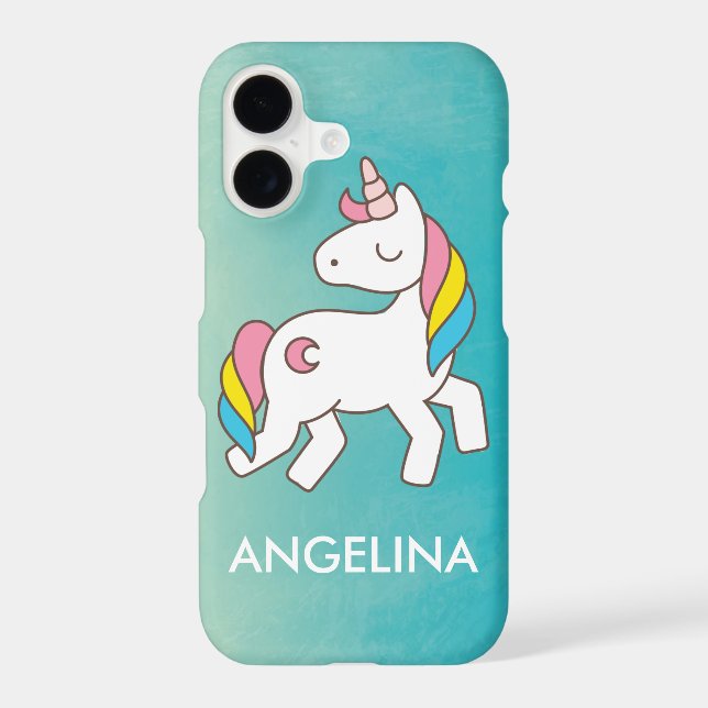 Add Your Name Cute Magical Unicorn Personalized Case-Mate iPhone Case (Back)