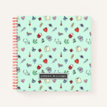 Add Your Name | Cute Medical Icon Pattern Notebook