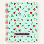 Add Your Name | Cute Medical Icon Pattern Notebook