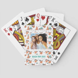 Add Your Name   Cute Sloth Pattern Poker Cards