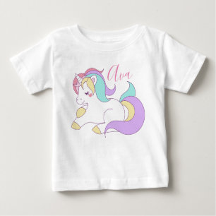 Add Your Name Cute Unicorn Baby T-Shirt