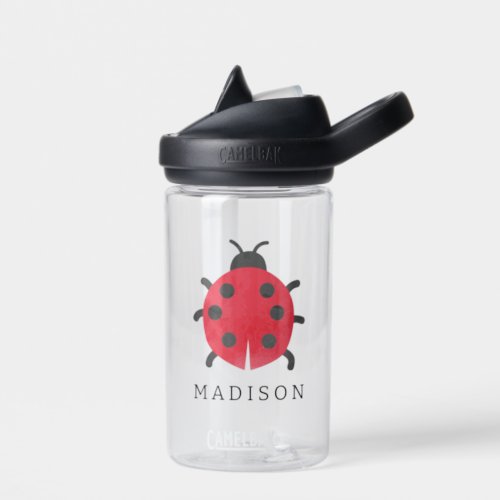 ADD YOUR NAME  Cute Watercolor Lady Bug Water Bottle