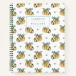 Add Your Name | Cutie Pie Watercolor Sloth Pattern Notebook