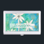 Add Your Name | Dainty Daisies I Case For Business Cards<br><div class="desc">Floral</div>