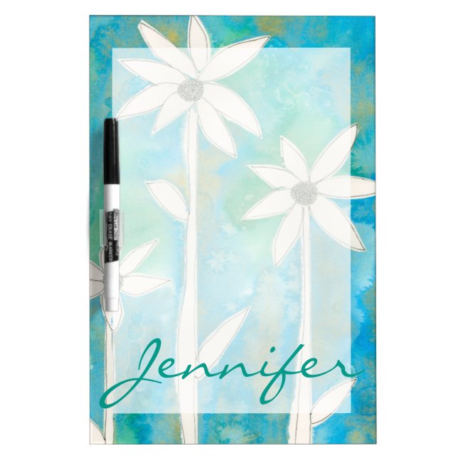 Add Your Name | Dainty Daisies I Dry Erase Board (Front)