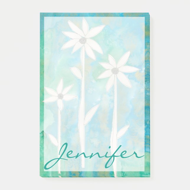 Add Your Name | Dainty Daisies I Post-it Notes (Front)
