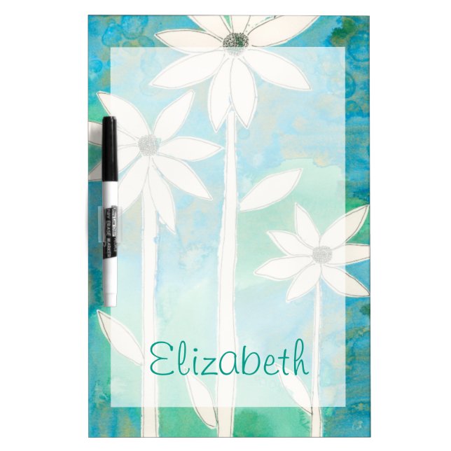 Add Your Name | Dainty Daisies II Dry-Erase Board (Front)