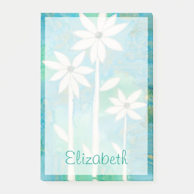 Add Your Name | Dainty Daisies II Post-it Notes (Front)