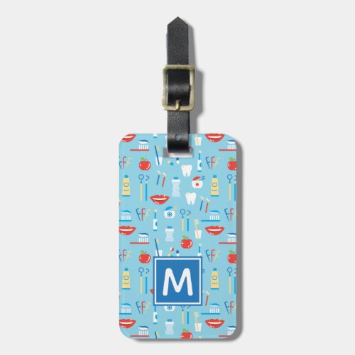 Add Your Name  Dental Blue Pattern Luggage Tag
