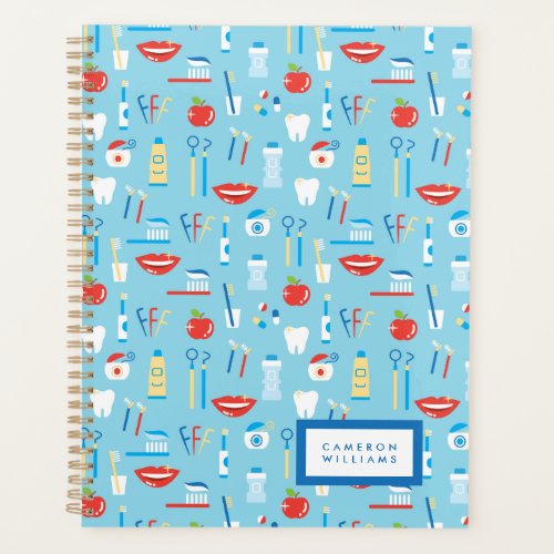 Add Your Name  Dental Blue Pattern Planner