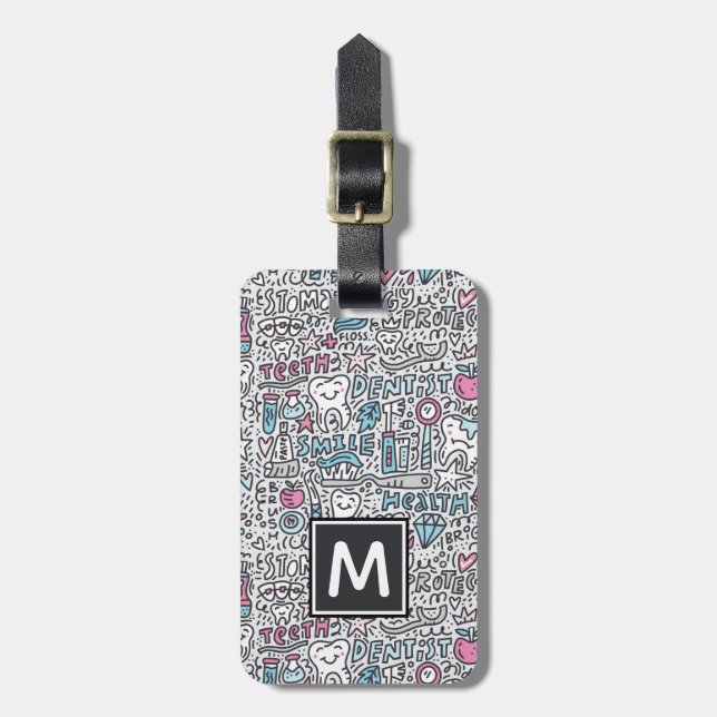 Add Your Name | Dental Cartoon Pattern Luggage Tag (Front Vertical)