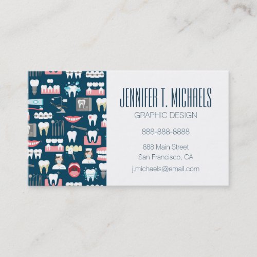 Add Your Name  Dental Clinic Office Pattern Business Card
