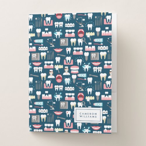 Add Your Name  Dental Clinic Office Pattern Pocket Folder