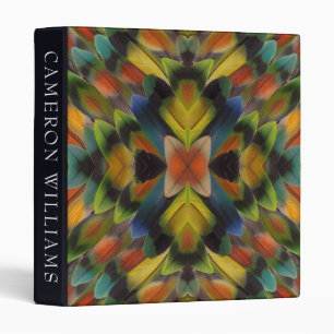 Add Your Name   Design Of Lovebird Feathers 3 Ring Binder