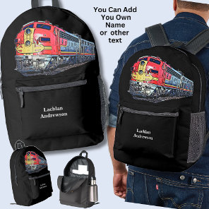 Add Your Name - Diesel Locomotive Printed Backpack