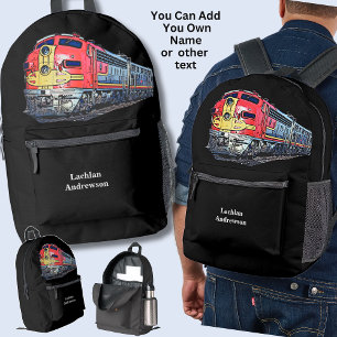 Add Your Name - Diesel Locomotive Printed Backpack