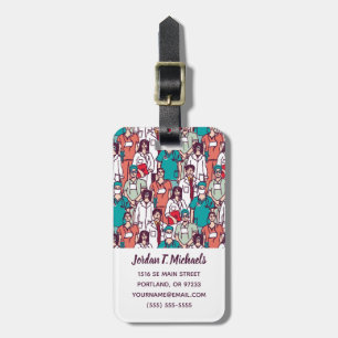 Add Your Name Doctor & Surgeon Pattern Luggage Tag