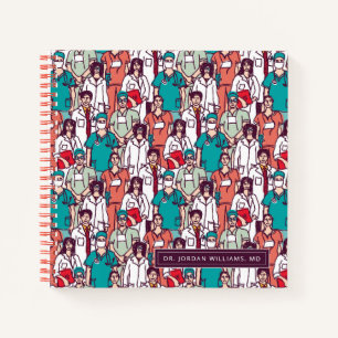 Add Your Name   Doctor & Surgeon Pattern Notebook