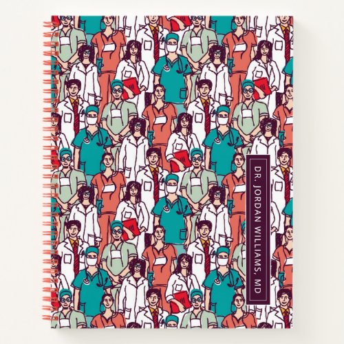 Add Your Name  Doctor  Surgeon Pattern Notebook
